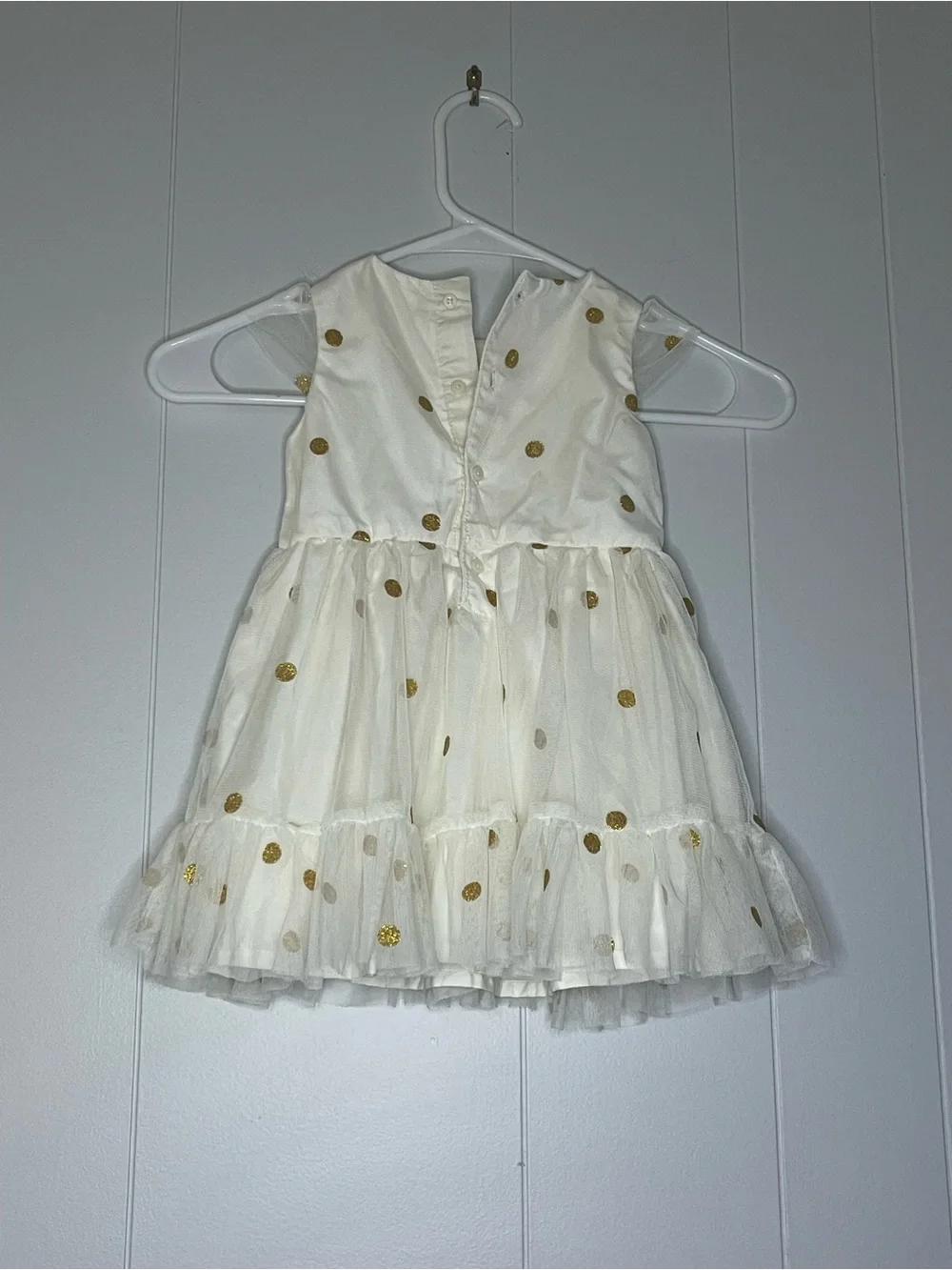 Carter's Cream Party Dress with Gold Glitter Dots 18 months
